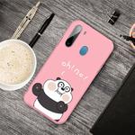 For Galaxy A21 Cartoon Animal Pattern Shockproof TPU Protective Case(Pink Panda)