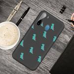 For Galaxy A21 Cartoon Animal Pattern Shockproof TPU Protective Case(Black Dinosaurs)