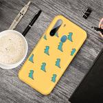 For Galaxy A21 Cartoon Animal Pattern Shockproof TPU Protective Case(Yellow Dinosaurs)