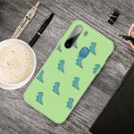 For Galaxy A21 Cartoon Animal Pattern Shockproof TPU Protective Case(Green Dinosaurs)