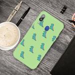 For Galaxy A30 Cartoon Animal Pattern Shockproof TPU Protective Case(Green Dinosaurs)