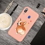 For Galaxy A40 Cartoon Animal Pattern Shockproof TPU Protective Case(Orange Corgi)