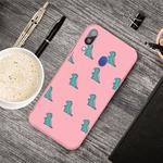 For Galaxy A40 Cartoon Animal Pattern Shockproof TPU Protective Case(Pink Dinosaurs)