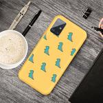 For Galaxy A51 Cartoon Animal Pattern Shockproof TPU Protective Case(Yellow Dinosaurs)
