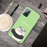For Galaxy A51 Cartoon Animal Pattern Shockproof TPU Protective Case(Green Panda)