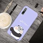 For Galaxy A70 Cartoon Animal Pattern Shockproof TPU Protective Case(Purple Panda)