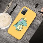 For Galaxy A71 Cartoon Animal Pattern Shockproof TPU Protective Case(Yellow Crocodile Bird)