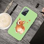 For Galaxy A71 Cartoon Animal Pattern Shockproof TPU Protective Case(Green Corgi)