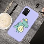 For Galaxy A91 & S10 Lite Cartoon Animal Pattern Shockproof TPU Protective Case(Purple Crocodile Bird)