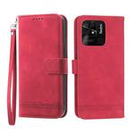 For Xiaomi Redmi 10C Dierfeng Dream Line TPU + PU Leather Phone Case(Red)