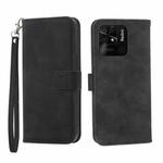 For Xiaomi Redmi 10C Dierfeng Dream Line TPU + PU Leather Phone Case(Black)