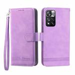 For Xiaomi Redmi Note 11 Pro Max Dierfeng Dream Line TPU + PU Leather Phone Case(Purple)
