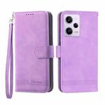 For Xiaomi Redmi Note 12 Pro 5G Global Dierfeng Dream Line TPU + PU Leather Phone Case(Purple)