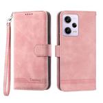 For Xiaomi Redmi Note 12 Pro 5G Global Dierfeng Dream Line TPU + PU Leather Phone Case(Pink)