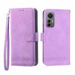 For Xiaomi 12 / 12X Dierfeng Dream Line TPU + PU Leather Phone Case(Purple)