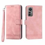 For Xiaomi 12 / 12X Dierfeng Dream Line TPU + PU Leather Phone Case(Pink)