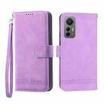 For Xiaomi 12 Pro Dierfeng Dream Line TPU + PU Leather Phone Case(Purple)