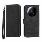 For Xiaomi 12 Ultra Dierfeng Dream Line TPU + PU Leather Phone Case(Black)