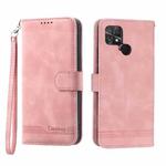 For Xiaomi Poco C40 Dierfeng Dream Line TPU + PU Leather Phone Case(Pink)
