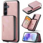 For Samsung Galaxy A55 5G JEEHOOD Magnetic Zipper Horizontal Flip Leather Phone Case(Pink)