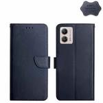 For Motorola Moto G53 5G/G13/G23 Genuine Leather Fingerprint-proof Flip Phone Case(Blue)