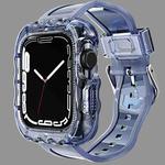 TPU Integrated Case Watch Band For Apple Watch Series 8&7 41mm / SE 2&6&SE&5&4 40mm / 3&2&1 38mm(Transparent Blue)