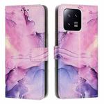 For Xiaomi 13 Painted Marble Pattern Leather Phone Case(Purple)