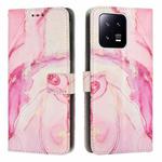 For Xiaomi 13 Painted Marble Pattern Leather Phone Case(Rose Gold)