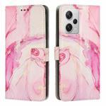 For Xiaomi Redmi Note 12 Pro+ Global / 12 Explorer  Painted Marble Pattern Leather Phone Case(Rose Gold)