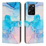 For Xiaomi Redmi Note 12 Pro Speed / Poco X5 Pro 5G Painted Marble Pattern Leather Phone Case(Pink Green)