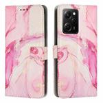 For Xiaomi Redmi Note 12 Pro Speed / Poco X5 Pro 5G Painted Marble Pattern Leather Phone Case(Rose Gold)