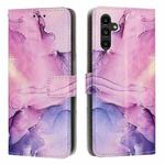 For Samsung Galaxy A54 Painted Marble Pattern Leather Phone Case(Purple)