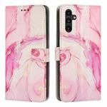 For Samsung Galaxy A54 Painted Marble Pattern Leather Phone Case(Rose Gold)