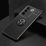 For vivo S16 Pro Metal Ring Holder 360 Degree Rotating TPU Case(Black+Black)