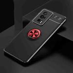 For Xiaomi Redmi K60 Pro Metal Ring Holder 360 Degree Rotating TPU Case(Black+Red)