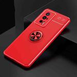 For Xiaomi Redmi K60 Pro Metal Ring Holder 360 Degree Rotating TPU Case(Red+Red)
