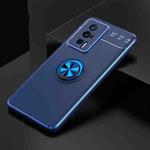 For Xiaomi Redmi K60 Pro Metal Ring Holder 360 Degree Rotating TPU Case(Blue+Blue)
