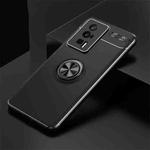 For Xiaomi Redmi K60 Pro Metal Ring Holder 360 Degree Rotating TPU Case(Black+Black)