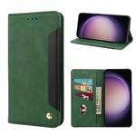 For Samsung Galaxy S23 5G Skin Feel Splicing Leather Phone Case(Green)