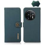 For OnePlus 11 KHAZNEH Custer Texture RFID Genuine Leather Phone Case(Green)