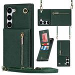 For Samsung Galaxy S23+ 5G Cross-body Zipper Square TPU+PU Back Cover Case(Green)