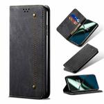 For OnePlus 11 Denim Texture Flip Leather Phone Case(Black)