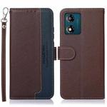 For Motorola Moto E13 KHAZNEH Litchi Texture Leather RFID Phone Case(Brown)