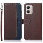 For Motorola Moto G53 5G KHAZNEH Litchi Texture Leather RFID Phone Case(Brown)