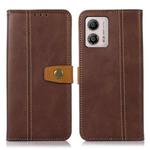 For Motorola Moto G53 5G / G23 / G13 Stitching Thread Calf Texture Leather Phone Case(Brown)