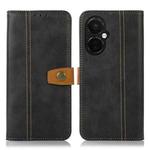For OnePlus Nord CE 3 5G Stitching Thread Calf Texture Leather Phone Case(Black)