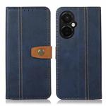 For OnePlus Nord CE 3 5G Stitching Thread Calf Texture Leather Phone Case(Blue)