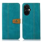 For OnePlus Nord CE 3 5G Stitching Thread Calf Texture Leather Phone Case(Green)