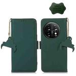 For OnePlus 11 Genuine Leather Magnetic RFID Leather Phone Case(Green)