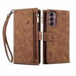 For Samsung Galaxy A54 5G ESEBLE Retro Frosted RFID Flip Leather Phone Case(Brown)